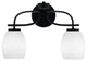 Cavella 2 Light Bath Bar In Matte Black Finish, 5" White Linen Glass