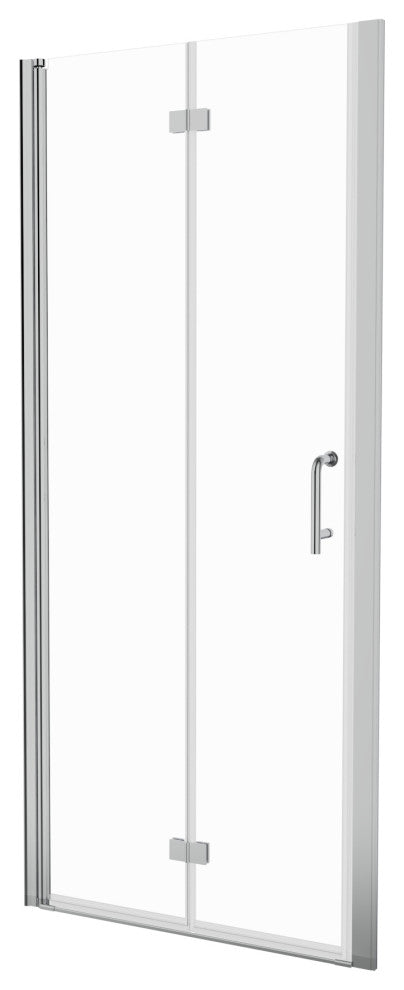 32" W x 72" H Semi-Frameless Bi-Fold Shower Door, Chrome