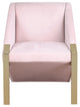 Rivet Velvet Upholstered Accent Chair, Pink