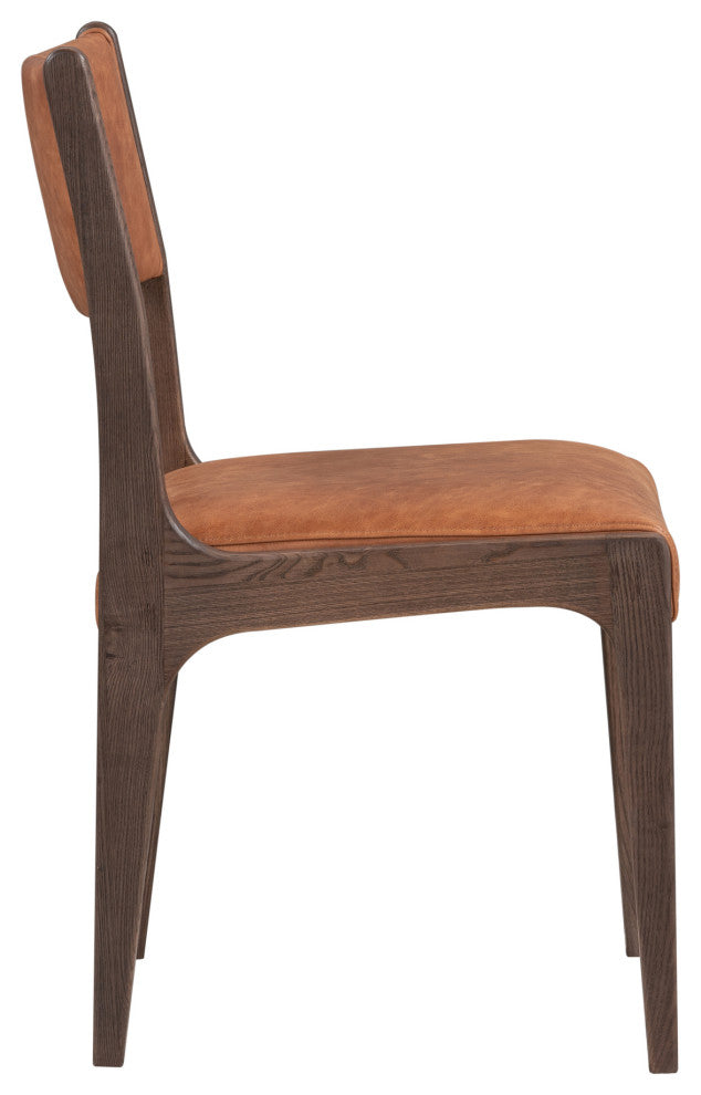 Kosas Home Wayne Top Grain Leather Autumn Brown Dining Chair