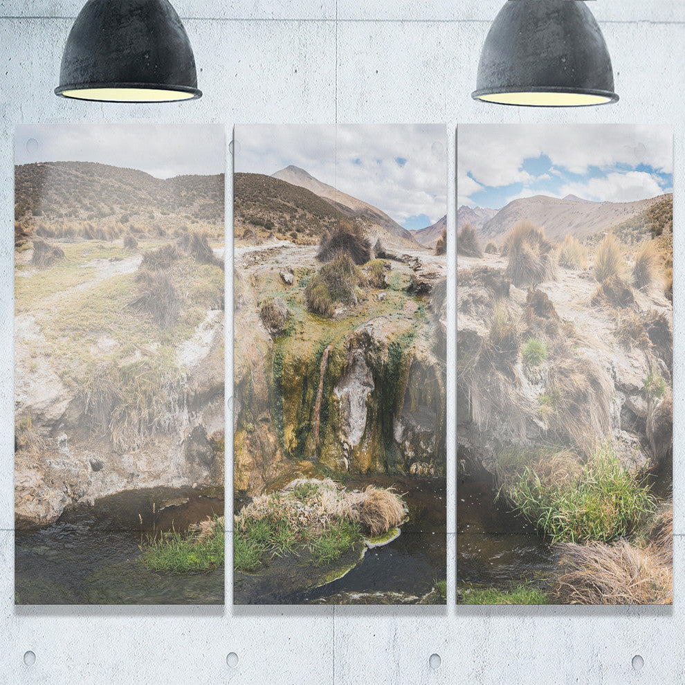 "Fumaroles Altipano Geothermal Area" Metal Wall Art, 3 Panels, 36"x28"