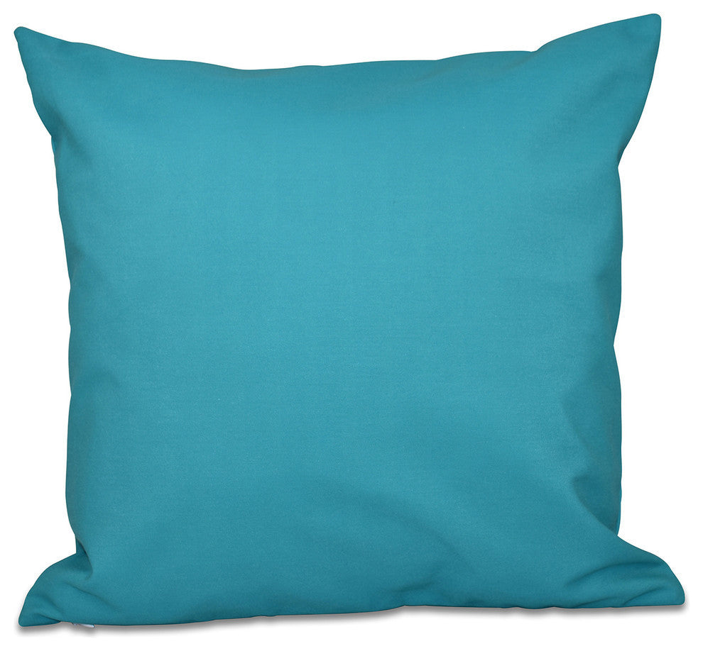 Solid Color Decorative Pillow, Lake Blue, 20"x20"