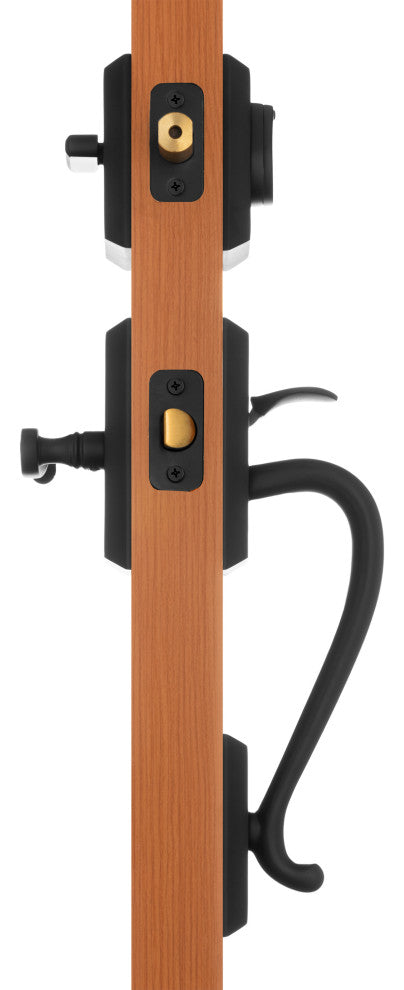 Rockwell Premium Solid Brass Entry Door Savoy Handleset, Antique Black