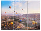"Hot Air Balloon Flying" Photography Glossy Metal Wall Art, 3 Panels, 36"x28"