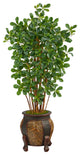4.5' Black Olive Artificial Tree, Decorative Planter