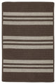 Sunbrella Southport Stripe UH09 Mink Sunbrella Area Rug, Rectangular 3'x5'