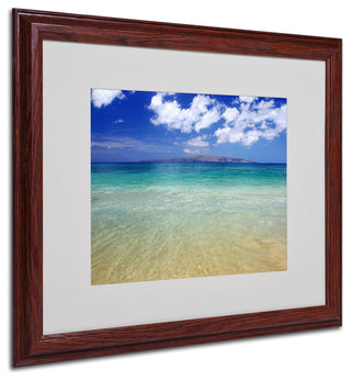 'Hawaii Blue Beach' Matted Framed Canvas Art by Pierre Leclerc