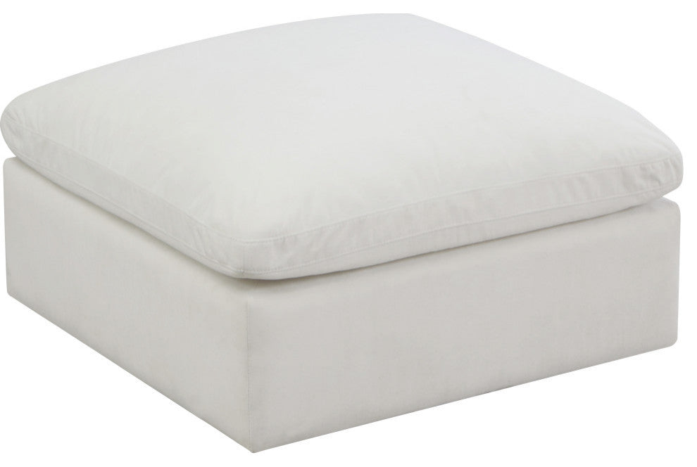 Plush Velvet / Down Standard Comfort Modular Chair, Cream, Ottoman