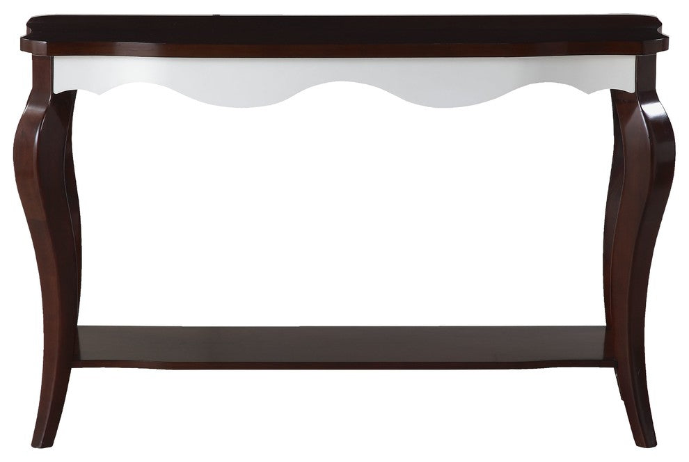 ACME Mathias Sofa Table, Walnut and White