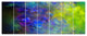 Blue Green Starry Fractal Sky, Abstract Canvas Art Print, 83"x32", 7 Panels