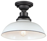 Maxim 35110 Granville 12"W Semi-Flush Ceiling Fixture - White / Black