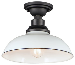 Maxim 35110 Granville 12"W Semi-Flush Ceiling Fixture - White / Black
