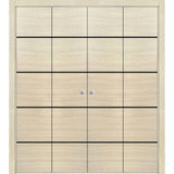 Double Bi-fold Doors | Planum 0015 Natural Veneer with  | Sturdy Tracks