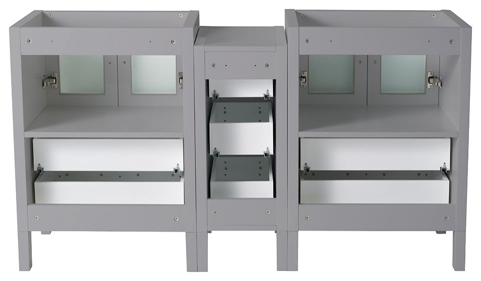 Torino Modern Bathroom Cabinet, Gray, 60"