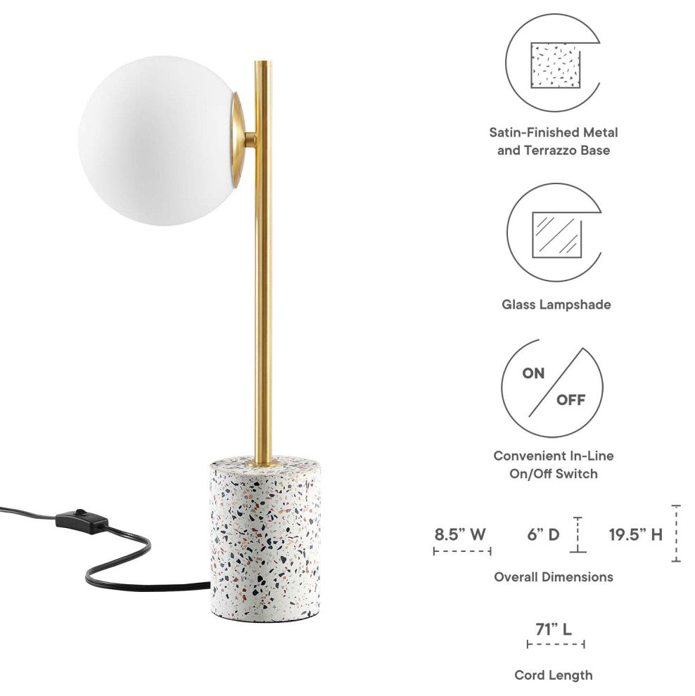 Logic Terrazzo Table Lamp, White
