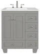Eviva Acclaim 28" Transitional Bathroom Vanity w/ White Carrara Top, Grey