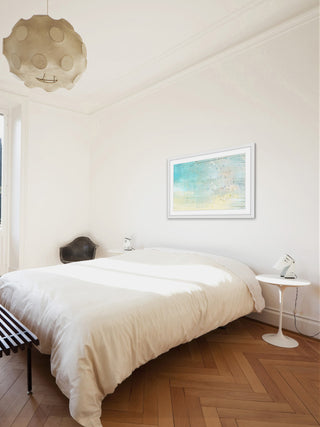 "Distand Beachgoers" Framed Painting Print, 18"x12"