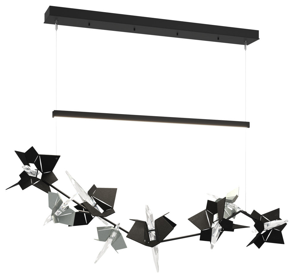 Belladonna LED Pendant, Black With Vintage Platinum Accent