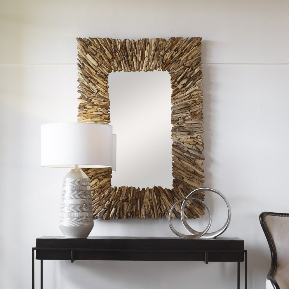 Uttermost Teak Branch Rectangular Mirror 09783
