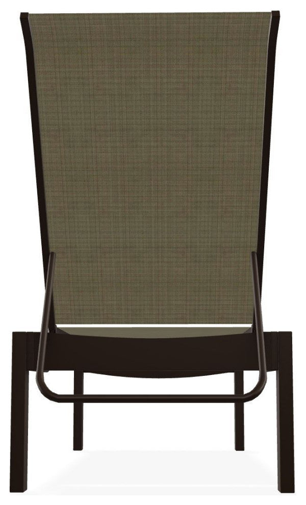 Leeward Sling Stackable Outdoor Chaise Lounge, Elevation Stone/Kona