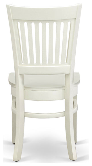 3Pc Dining Set 2 Dining Chairs, Wooden Table, Slatted Chair Back Linen White