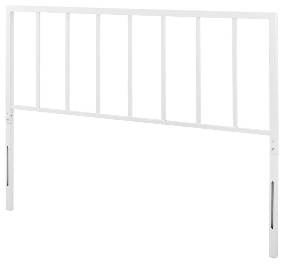 Headboard, King Size, Metal Steel, White, Modern Contemporary, Bedroom Master