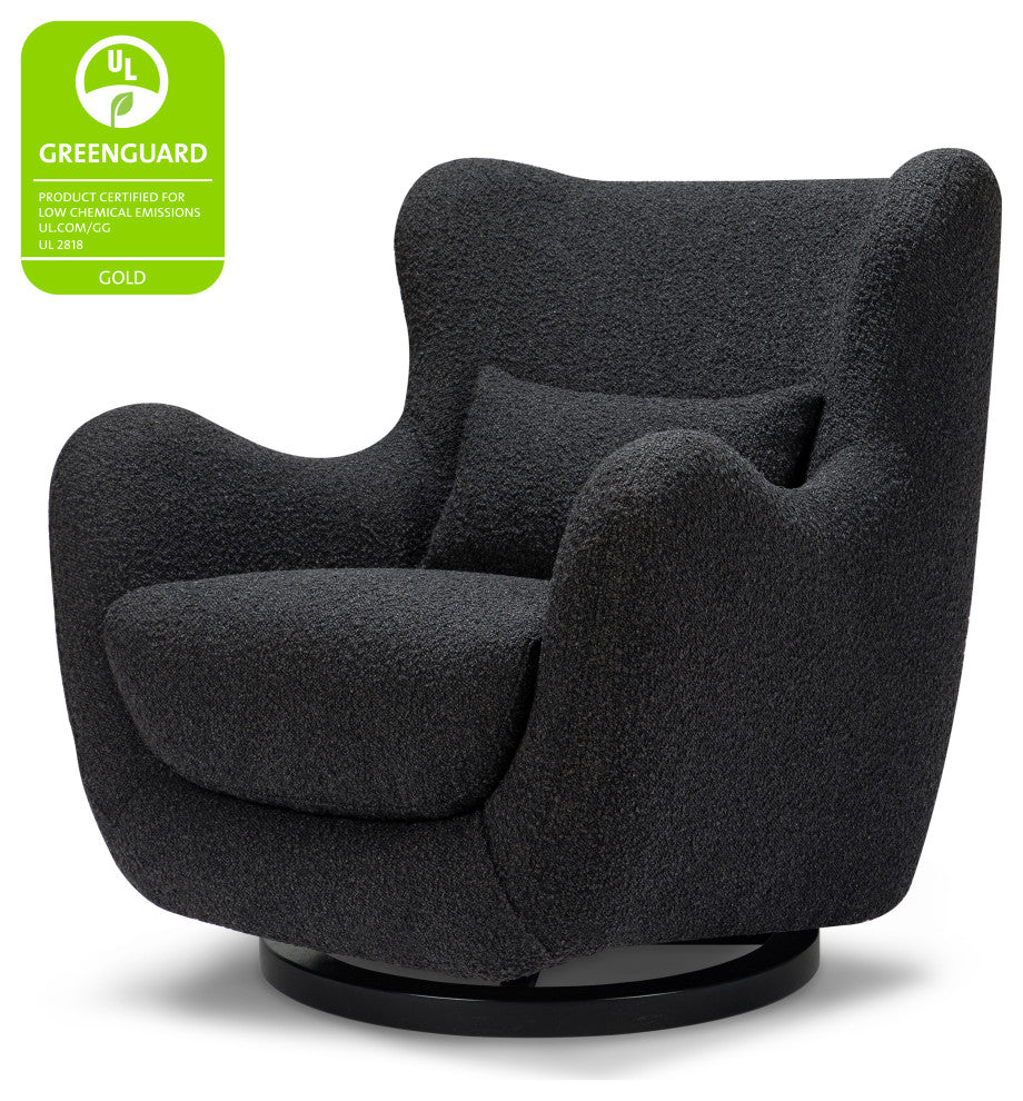Solstice Swivel Glider, Black Boucle