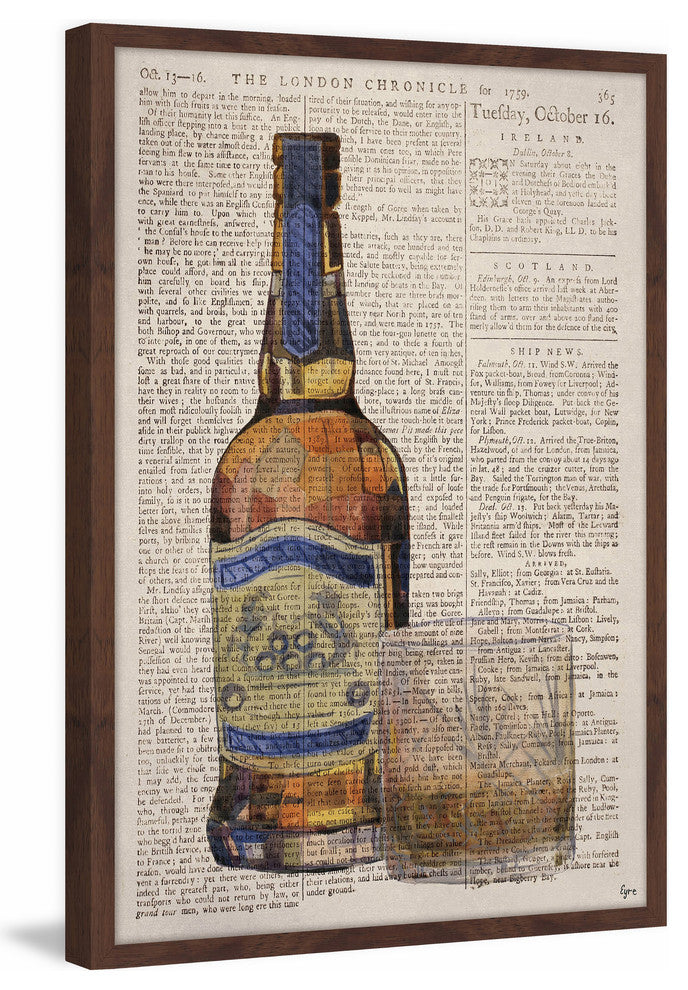 "Whiskey Poured" Framed Painting Print, 24"x36"