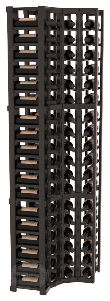 4 Column Wine Cellar Corner Kit, Redwood, Black/Satin