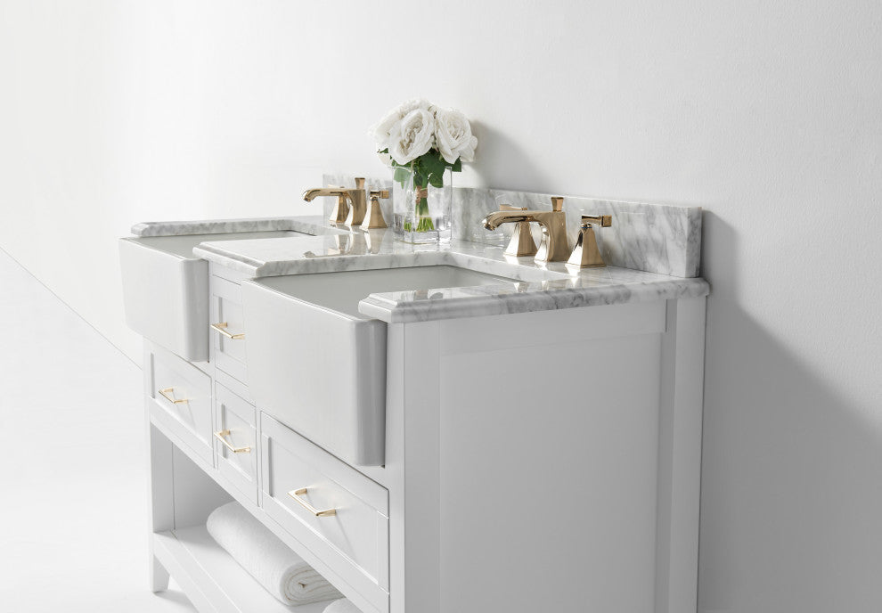 Hayley Bathroom Vanity Set, White, 60"