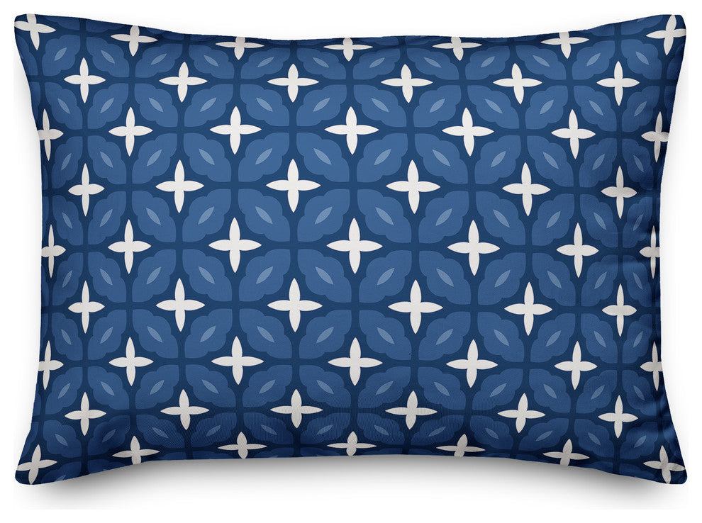 Navy Lattice 14x20 Lumbar Pillow
