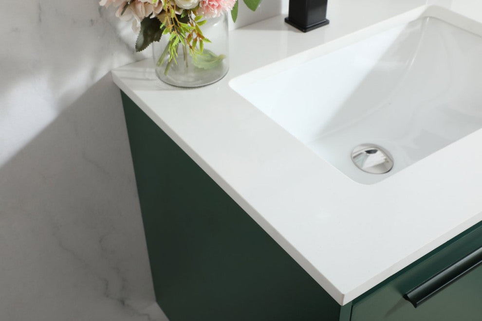Rabi Single Bathroom Vanity, Green, 24"