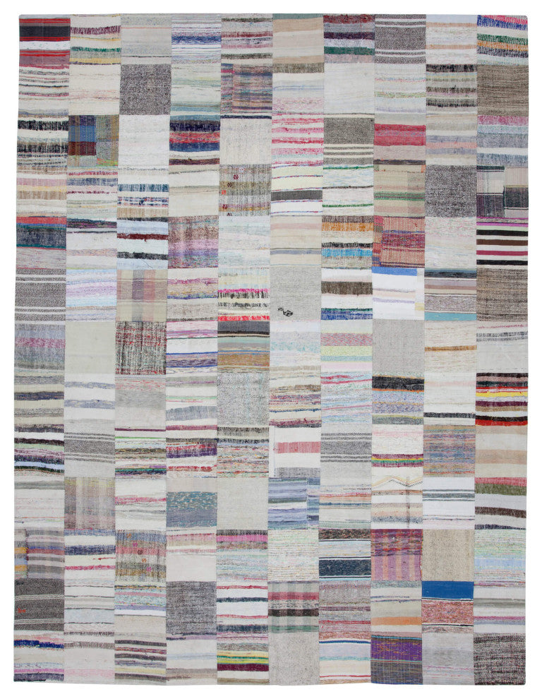 Rug N Carpet - Handmade Turkish 9' 11'' x 13' 1'' Unique Patchwork Kilim Rug