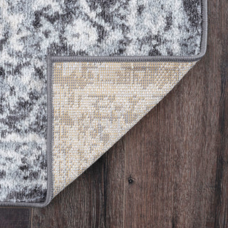 Spokane Contemporary Abstract Gray & Cream Rectangle Area Rug, 8'x10'