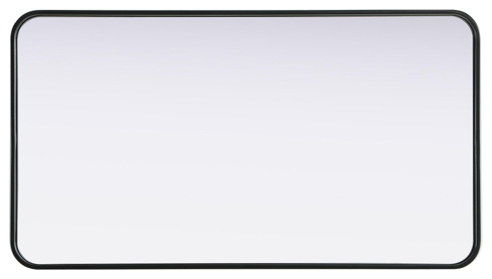 Home Living Contour Metal Rectangle Mirror 22x40, Black