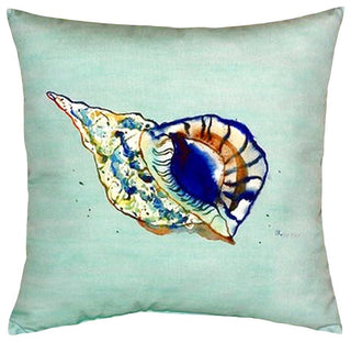 Betsy's Shell - Teal No Cord Pillow - Set of Two 18x18