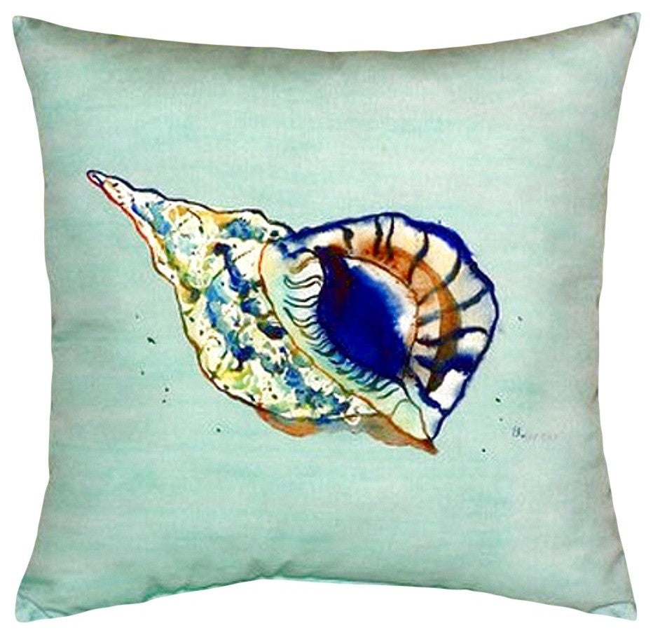 Betsy's Shell - Teal No Cord Pillow - Set of Two 18x18