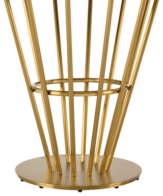 Veronica 48" Round Glass Tabletop Gold Stainless Steel Base Dining Table