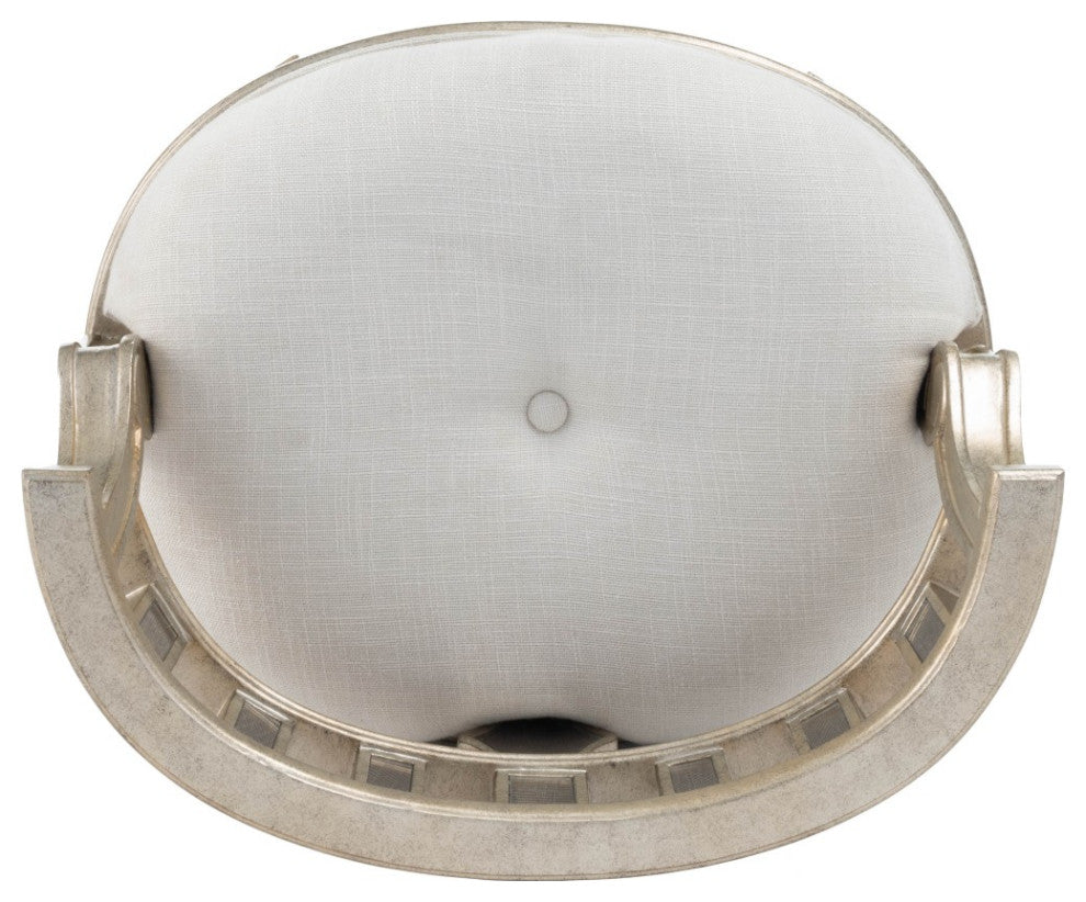 Mirrored Crescent Vanity Stool