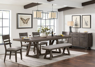 Hearst Backless Bench With Cushion Seat, Reclaimed Chevron