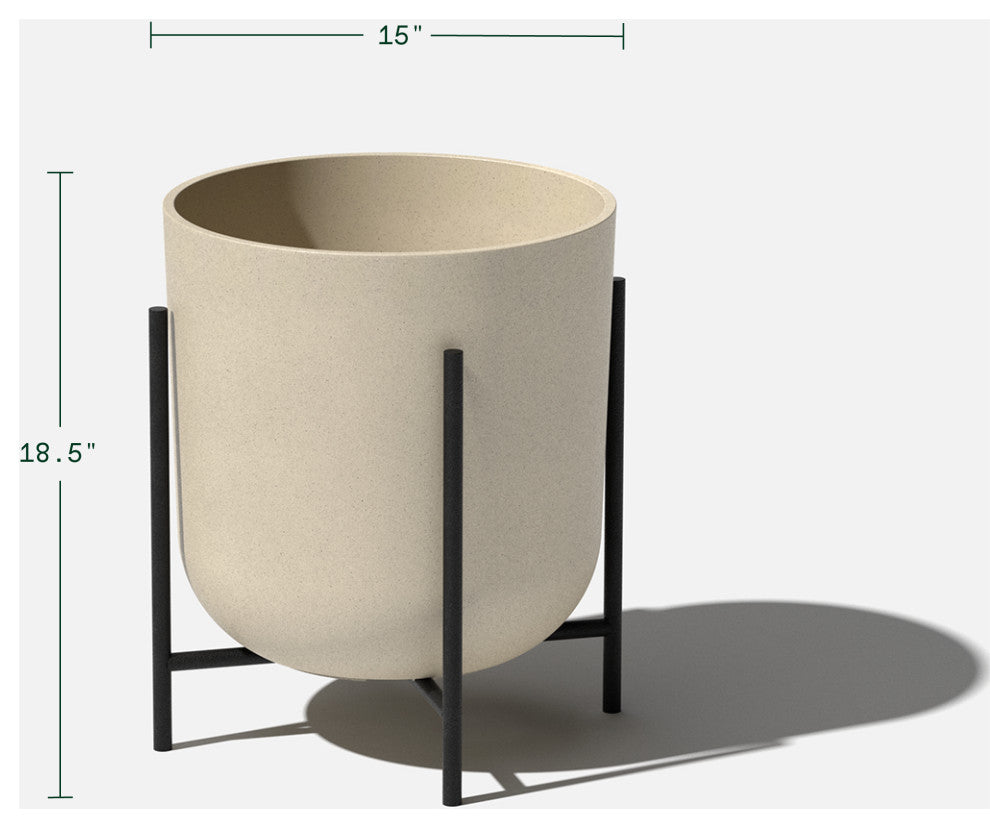 Veradek Mason Series Raised Kona 15" Planter With Stand 2 Pack Sand