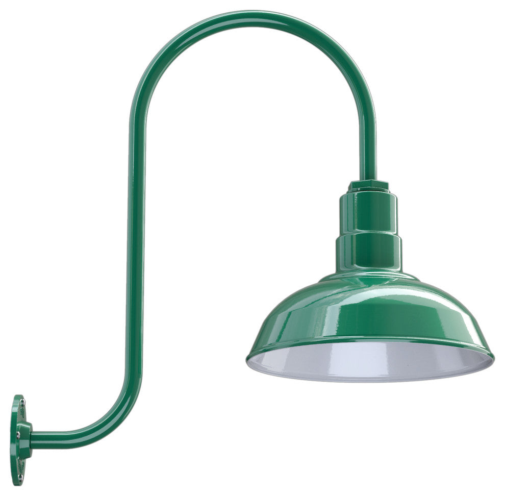 12" Upward Sloping Barn Light, The Westchester, Green