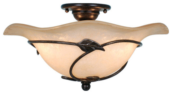 Vine 15" Semi-Flush Mount, Dual Mount, Oil Shale