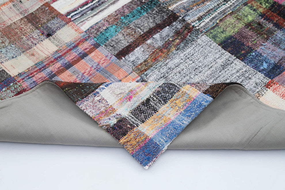 Rug N Carpet - Handmade Turkish 7' 10'' x 9' 9'' Vintage Patchwork Kilim Rug