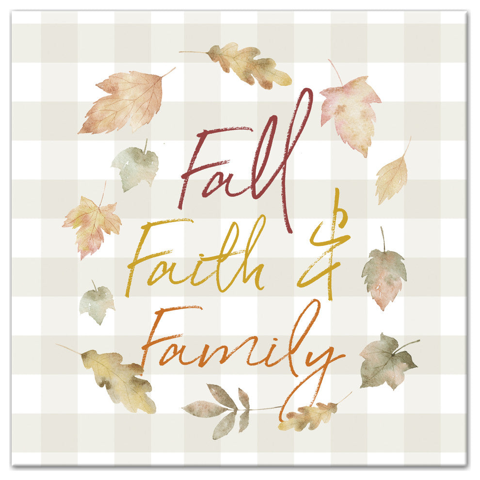 Fall Faith Family 16x16 Canvas Wall Art