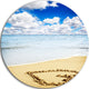Massive Heart Drawn On Serene Beach, Seashore Round Wall Art, 36"