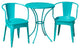 GDF Studio 3-Piece Collins Outdoor Matte Green Iron Bistro Set, Matte Teal
