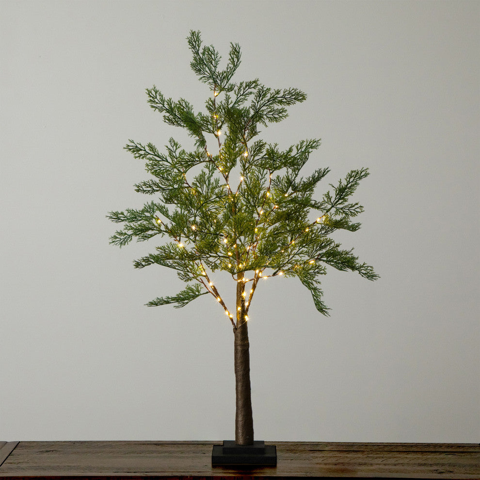 3ft. Lighted Artificial Cypress Tree With 120 Warm White LED Lights