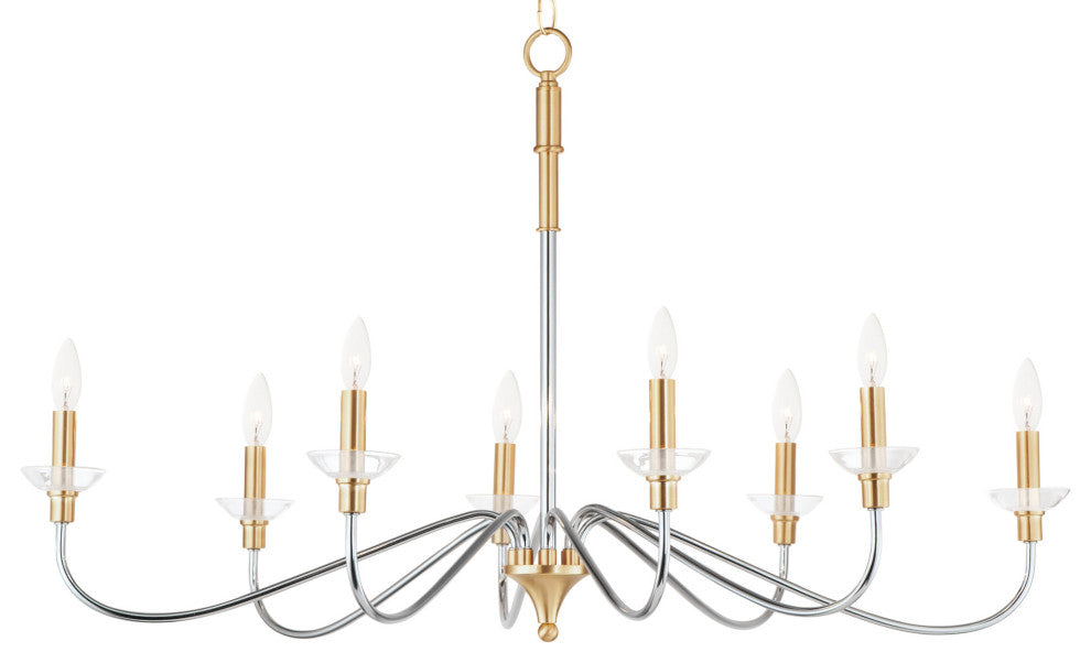 Maxim 25378CL Clarion 8 Light 38"W Taper Candle Chandelier - Polished Chrome /