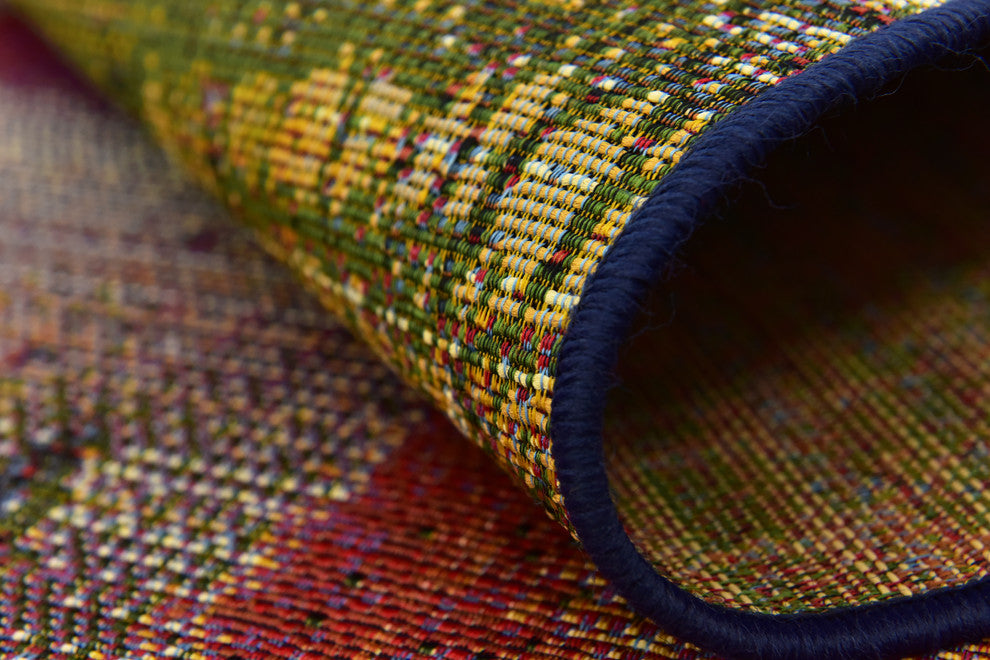 Unique Loom Multicolored Azera Outdoor 6' 0 x 6' 0 Square Rug